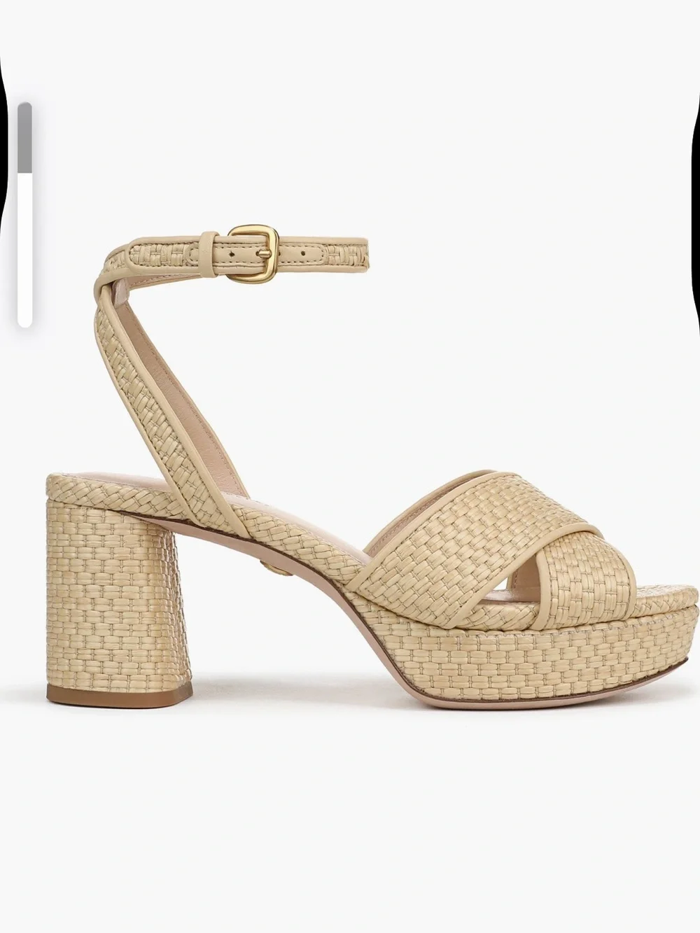 Veronica Beard Beige Woven Platform Danika Ankle-Strap Sandals New w/o Box